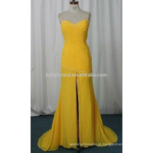 Chiffon Chiffon Amarelo e Beaded vestido de formatura vestido de mulheres grávidas Poliéster / Algodão Material e Chiffon Tipo de tecido vestido de formatura